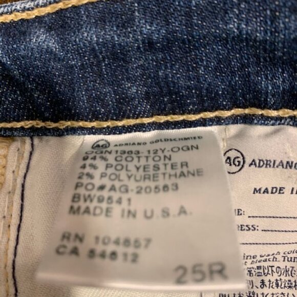 Adriano Goldschmied  Cigarette Crop South Gate Skinny Jeans Blue Wash Size 25R - Picture 9 of 12